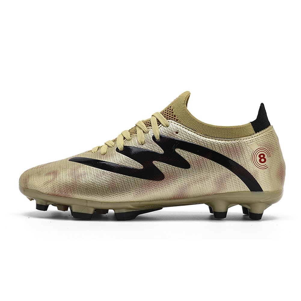 Tacos FG Unisex de Entrenamiento Atlético Antideslizantes con Tacos Largos de Caña Alta, Zapatos de Fútbol Soccer para Jóvenes