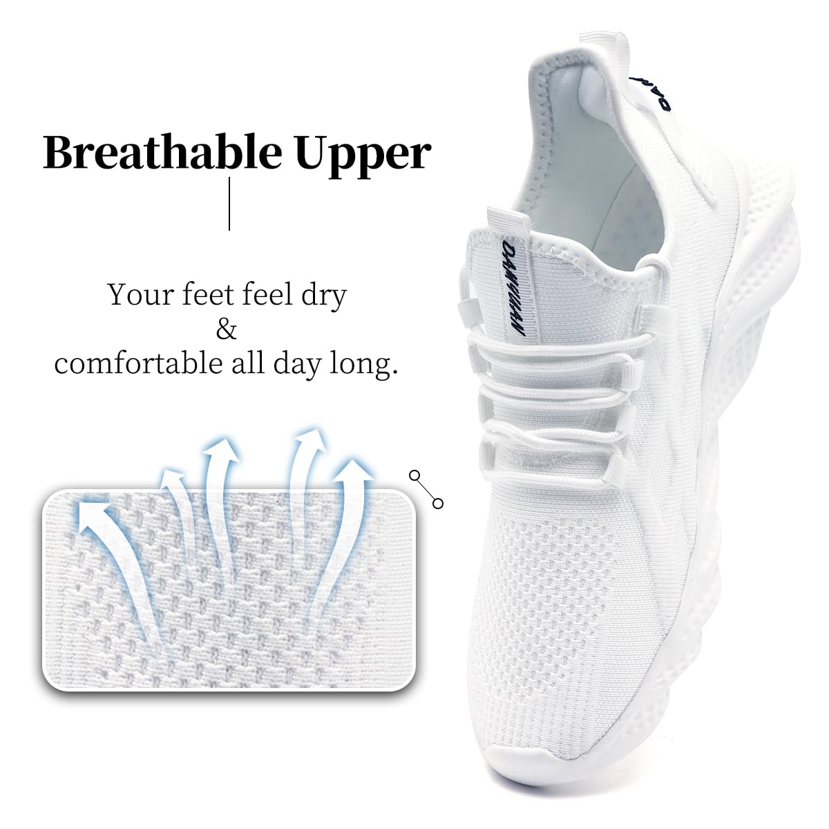 Men's Walking Running Shoes Sneakers Athletic Non Slip On Sports Tennis Fitness Shoes Casual Workout Lightweight Breathable Trainers Gym Fashion Mesh Soft Comfortable Shoe