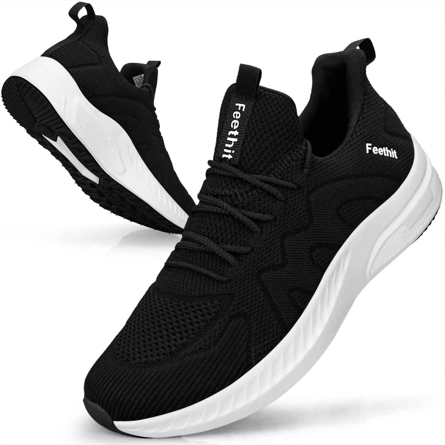 Feethit - Tenis para hombre antideslizantes, ligeros, transpirables, estilo slip-on, para caminar, correr y gimnasio