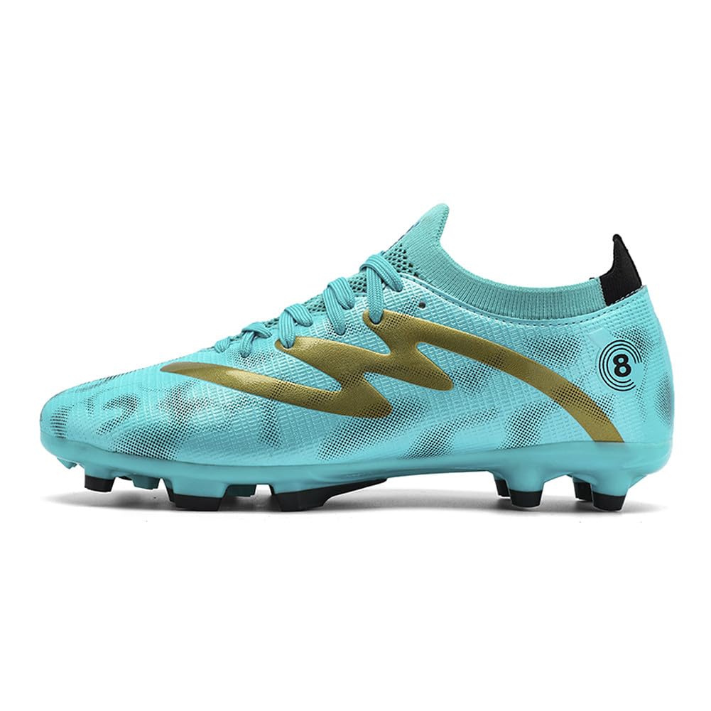Tacos FG Unisex de Entrenamiento Atlético Antideslizantes con Tacos Largos de Caña Alta, Zapatos de Fútbol Soccer para Jóvenes