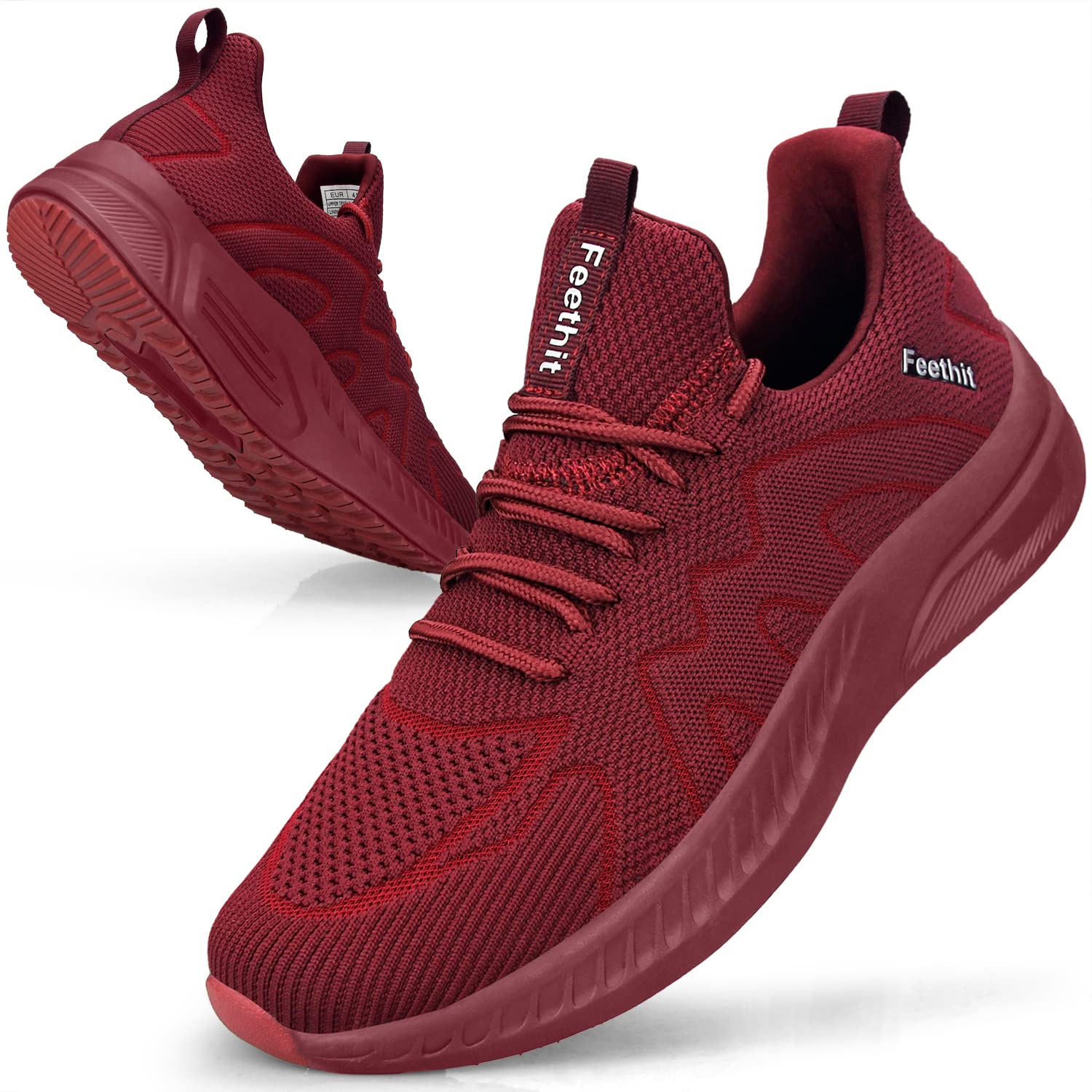 Feethit - Tenis para hombre antideslizantes, ligeros, transpirables, estilo slip-on, para caminar, correr y gimnasio