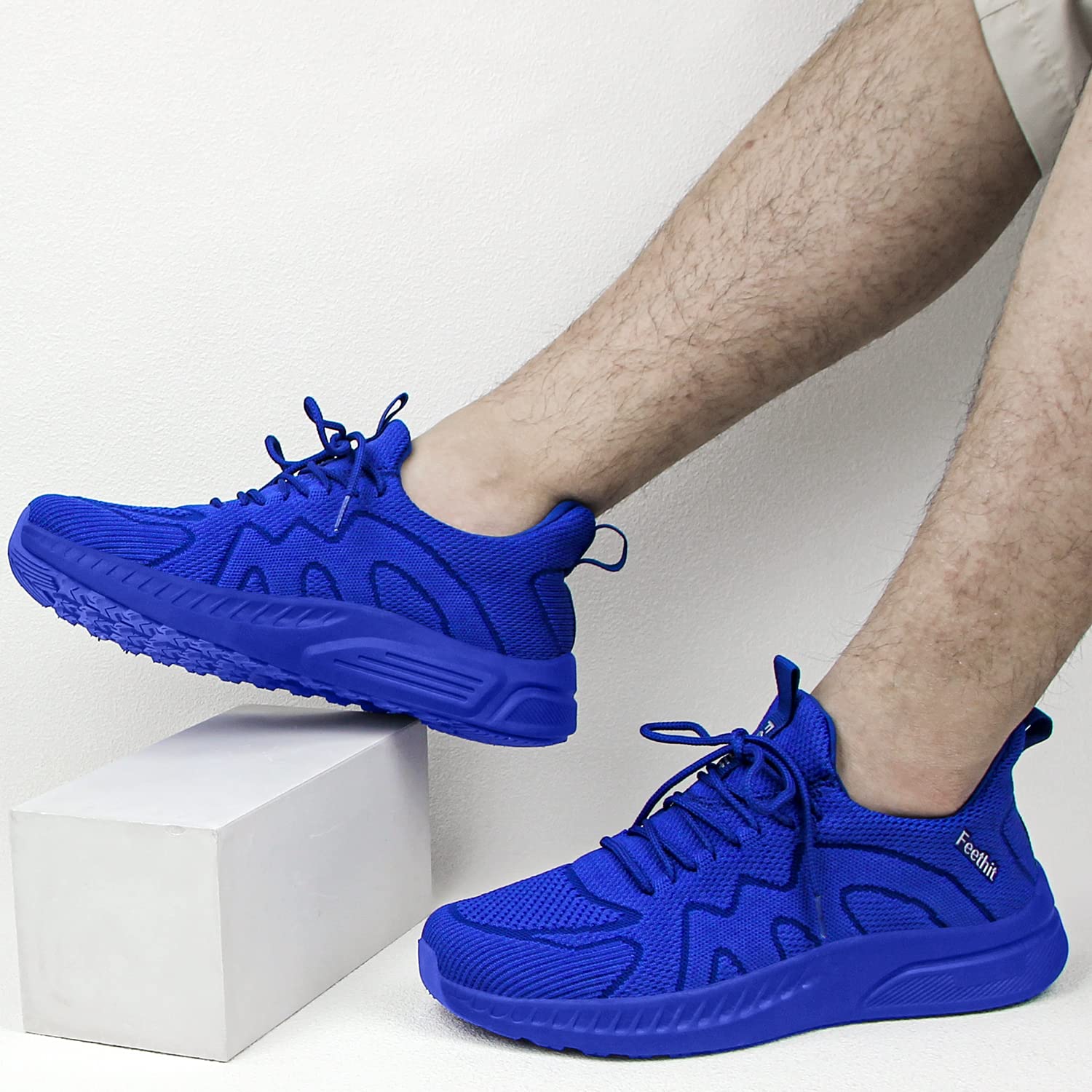 Feethit - Tenis para hombre antideslizantes, ligeros, transpirables, estilo slip-on, para caminar, correr y gimnasio