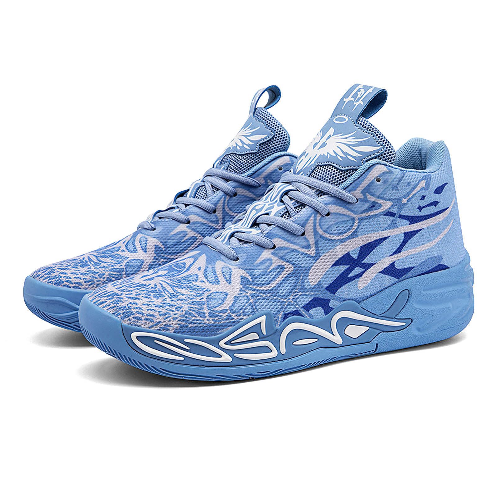 Exusiai Tenis de baloncesto para hombre, transpirables, antideslizantes, cómodos, acolchados, atléticos