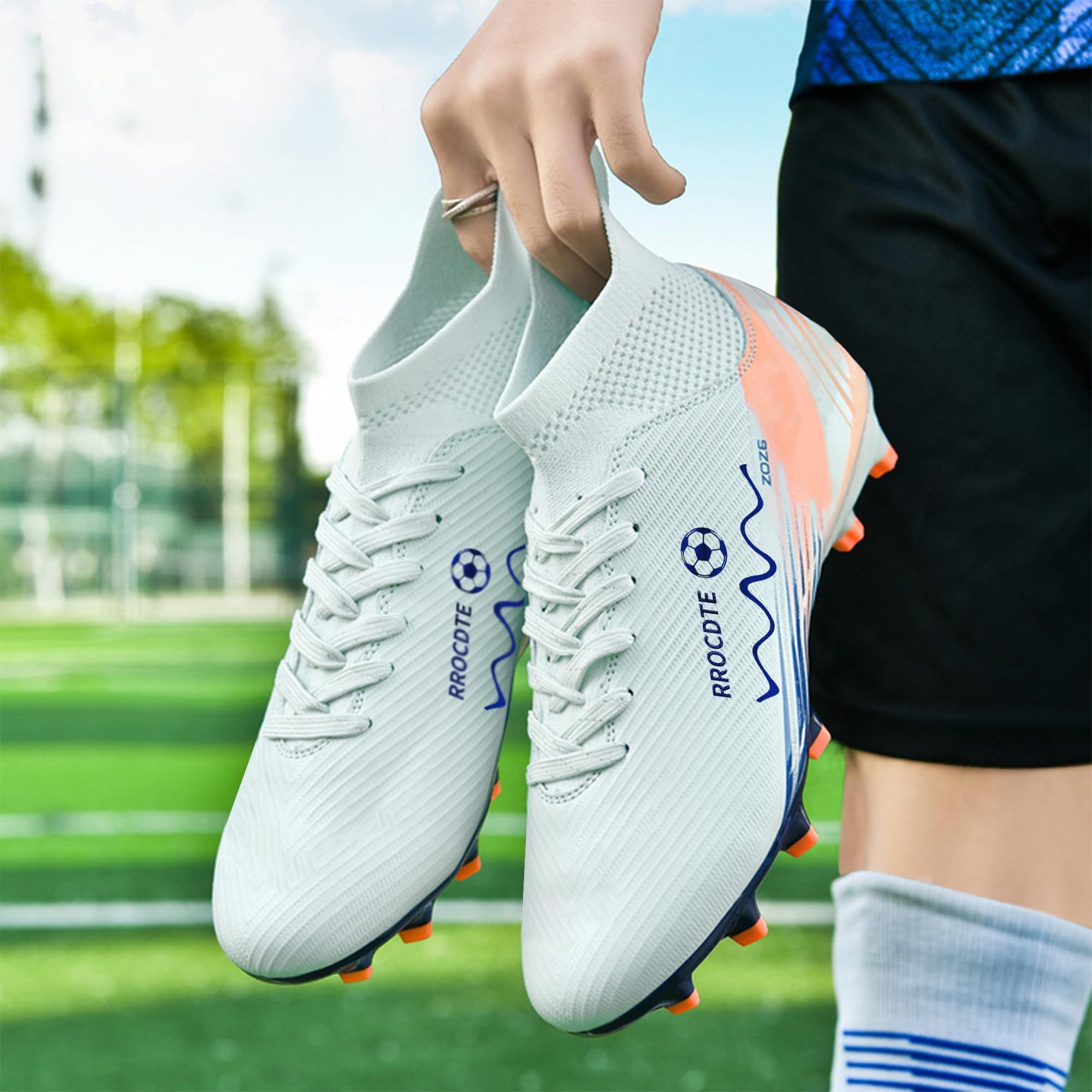 Zapatos de fútbol para hombre y mujer de caña alta AG Long Spikes Students Game Sports Training Football Cleats