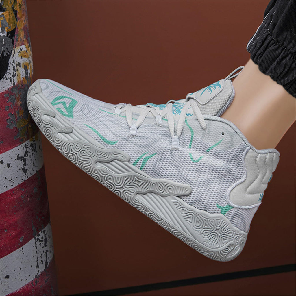 Zapatos de baloncesto de caña alta con cordones para hombre, estilo chino, transpirables, antideslizantes, zapatillas deportivas para exteriores con amortiguación, zapatos de entrenamiento