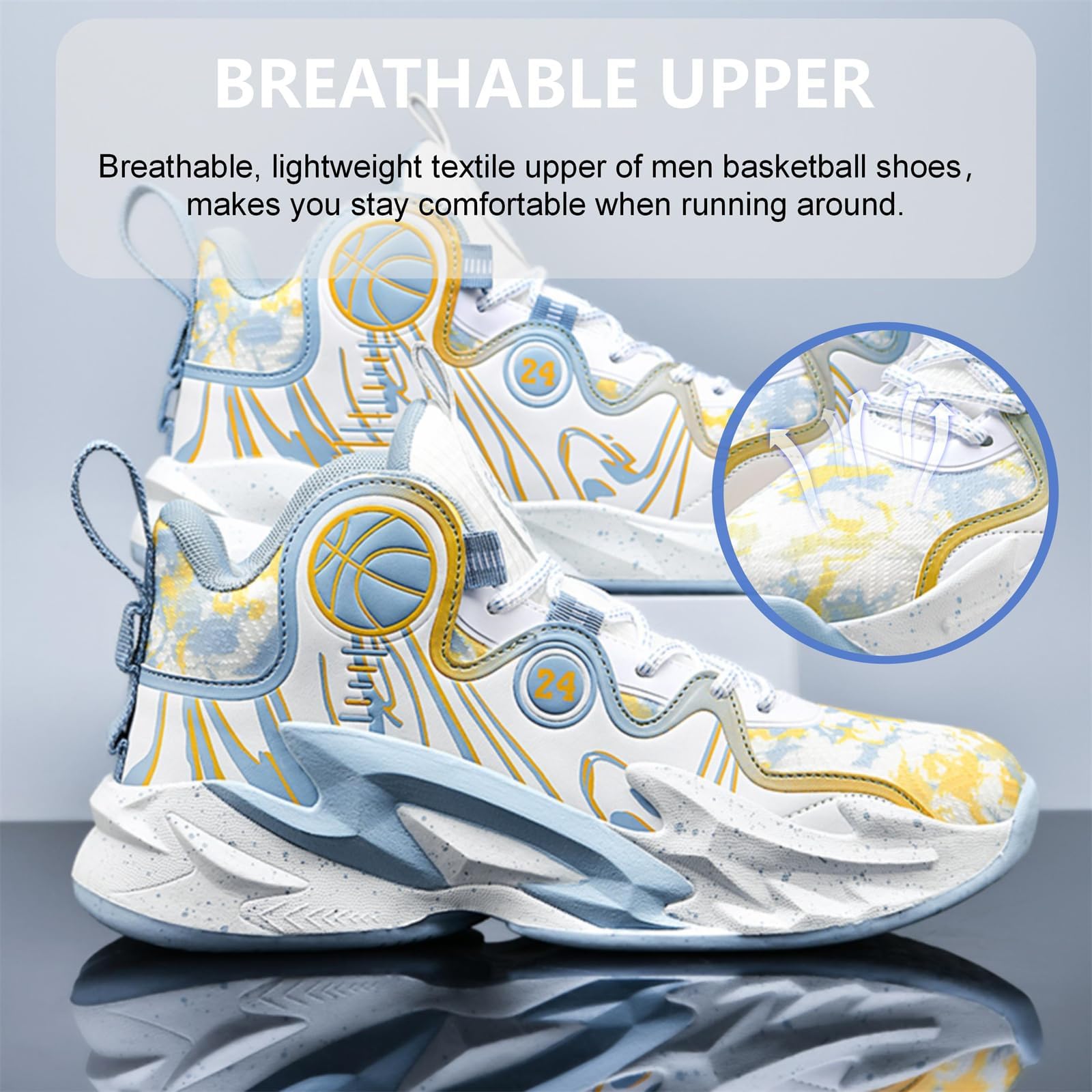 Moodeng Zapatos de baloncesto para hombre, antideslizantes, transpirables, para correr, Fahsion, ligeros, para gimnasio al aire libre