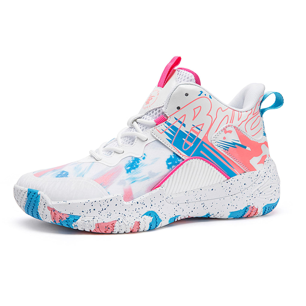 Zapatos de baloncesto de caña alta para hombre con suelas antideslizantes y resistentes al desgaste, zapatos para correr con diseño de graffiti, zapatos deportivos de moda