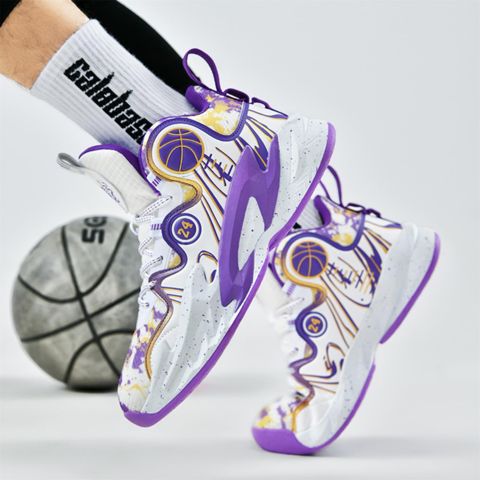 Moodeng Zapatos de baloncesto para hombre, antideslizantes, transpirables, para correr, Fahsion, ligeros, para gimnasio al aire libre