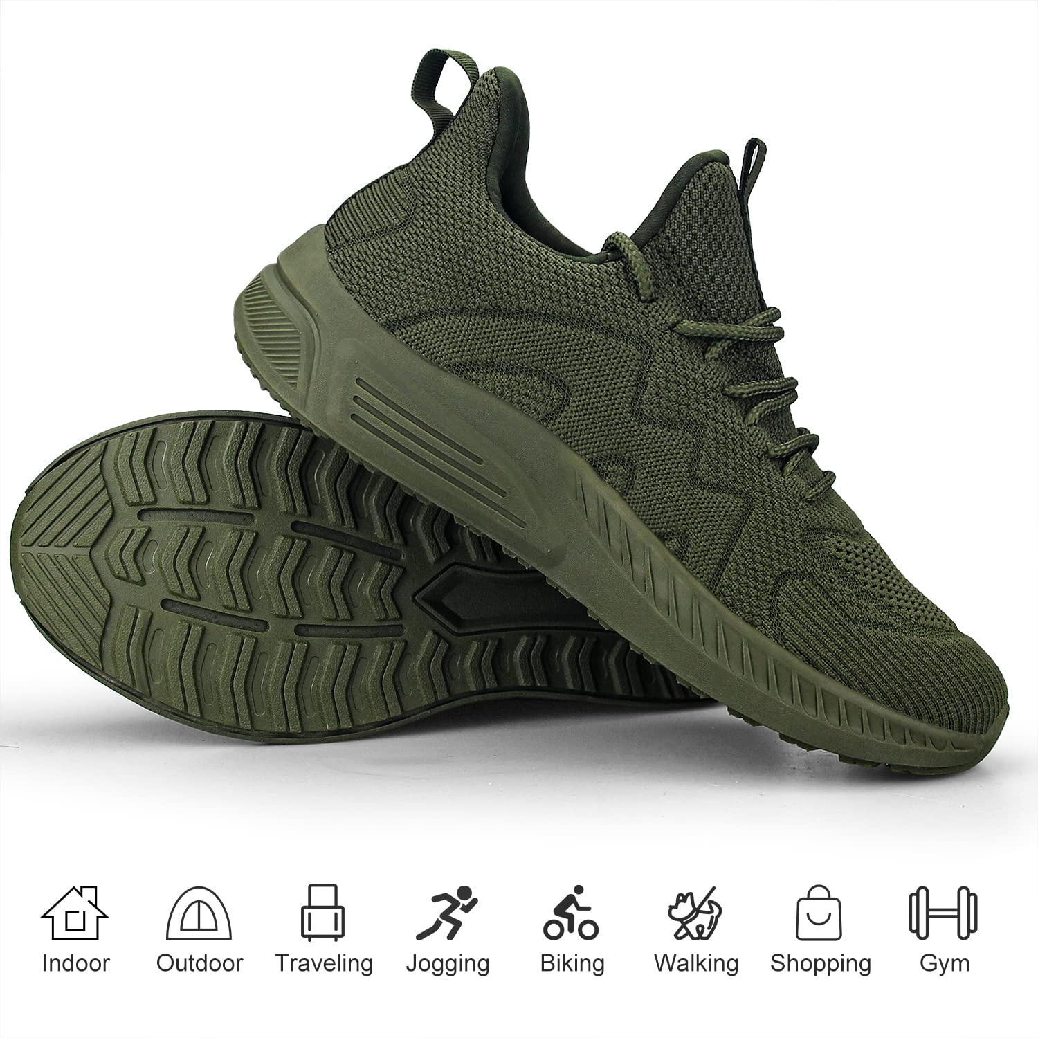 Feethit - Tenis para hombre antideslizantes, ligeros, transpirables, estilo slip-on, para caminar, correr y gimnasio