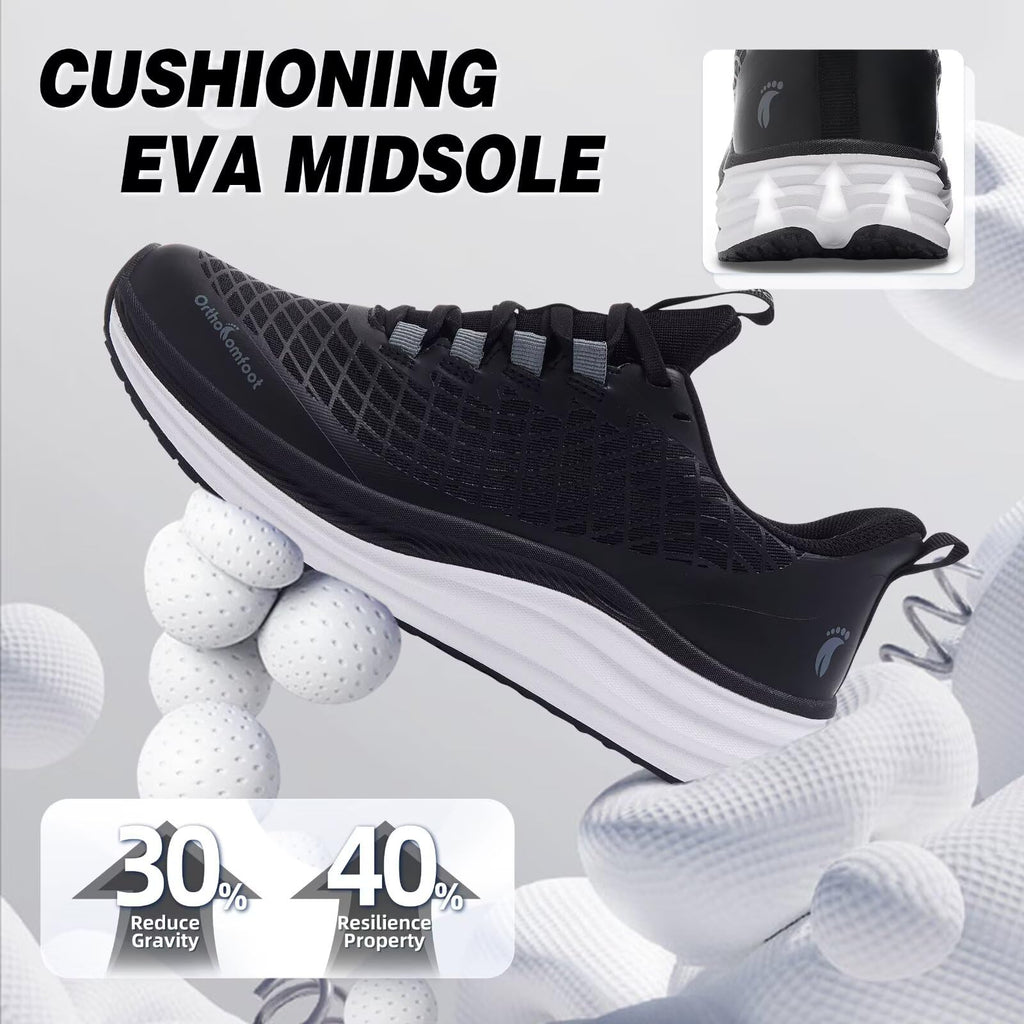 Zapatos ortopédicos para correr en carretera: cómodos y casuales con soporte de arco para fascitis plantar, zapatillas ortopédicas de moda, pies planos, tenis casuales al aire libre, zapatos de