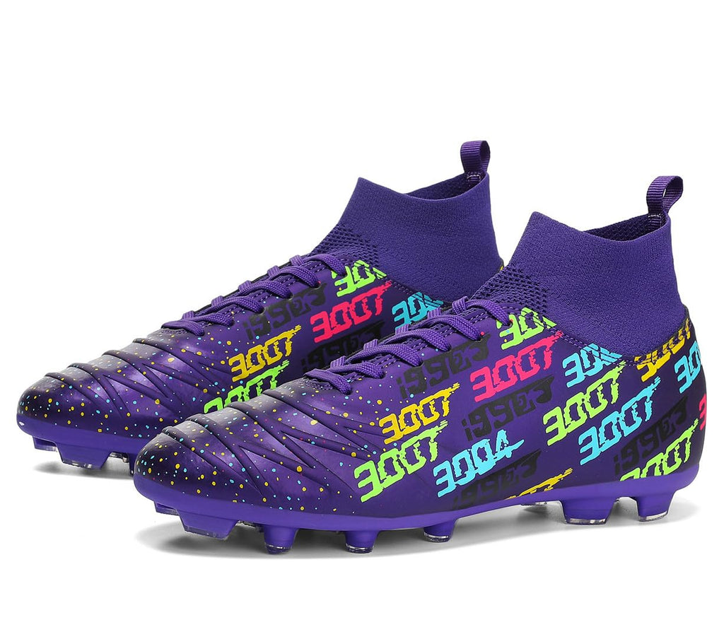 Tacos FG Unisex de Entrenamiento Atlético Antideslizantes con Tacos Largos de Caña Alta, Zapatos de Fútbol Soccer para Jóvenes
