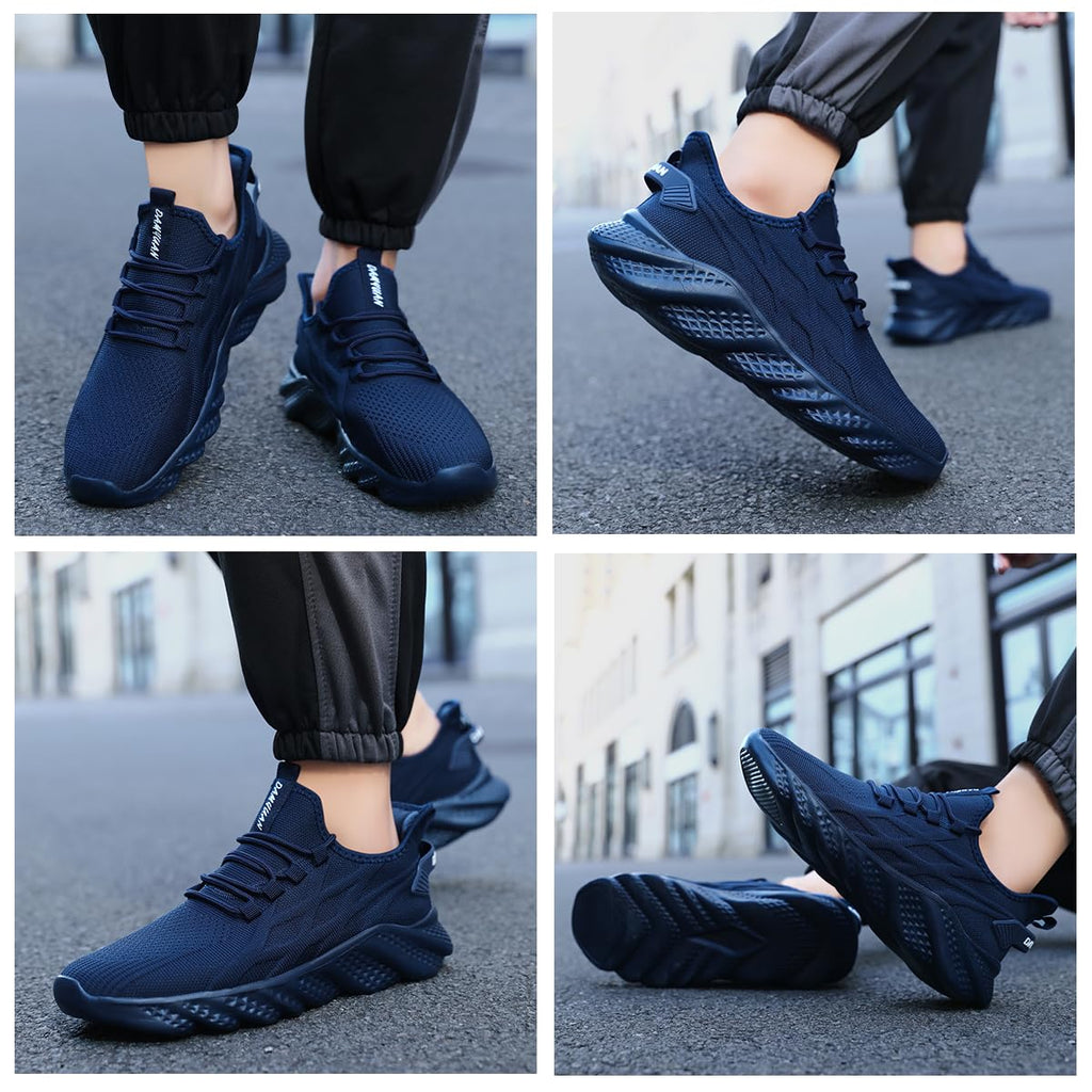 Men's Walking Running Shoes Sneakers Athletic Non Slip On Sports Tennis Fitness Shoes Casual Workout Lightweight Breathable Trainers Gym Fashion Mesh Soft Comfortable Shoe