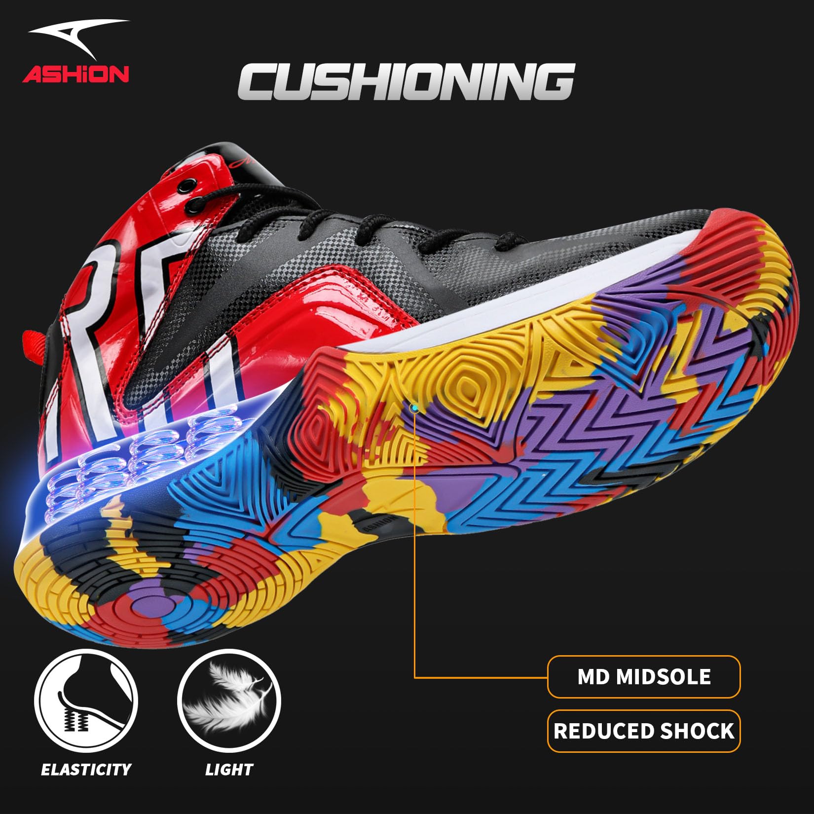 ASHION Zapatos de baloncesto ligeros para hombre