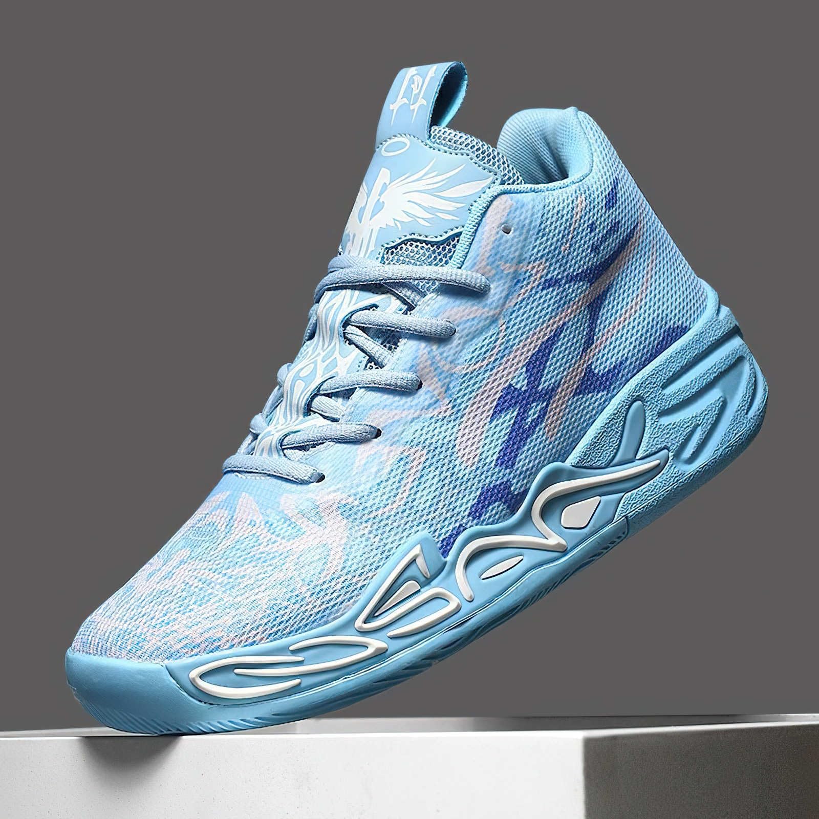 Exusiai Tenis de baloncesto para hombre, transpirables, antideslizantes, cómodos, acolchados, atléticos