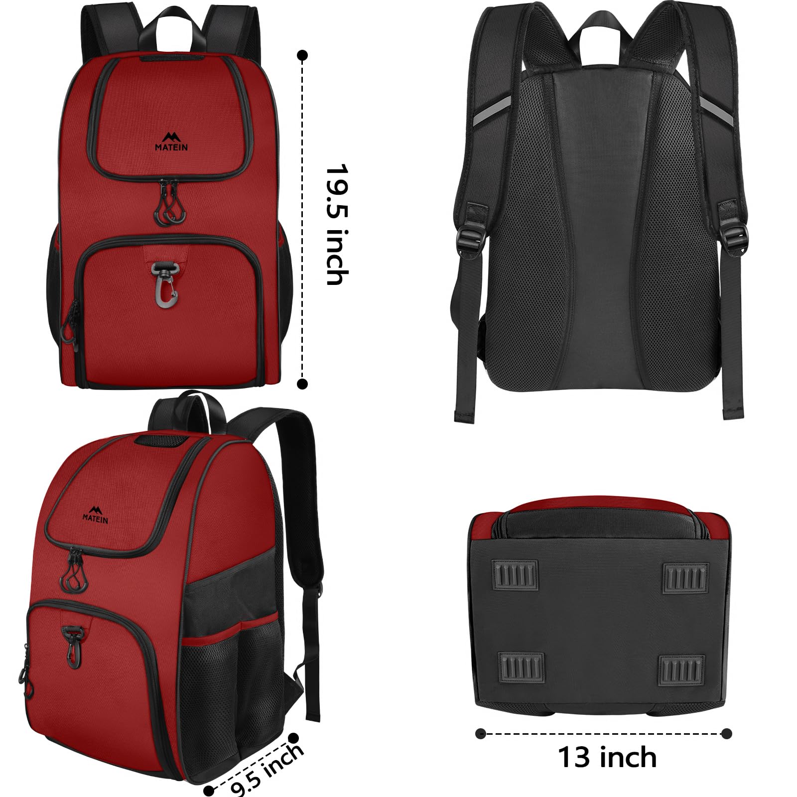 MATEIN - Bolsa de baloncesto, mochila de fútbol resistente con soporte para pelota y compartimento para zapatos, gran mochila de baloncesto para equipo de entrenamiento, mochila de baloncesto