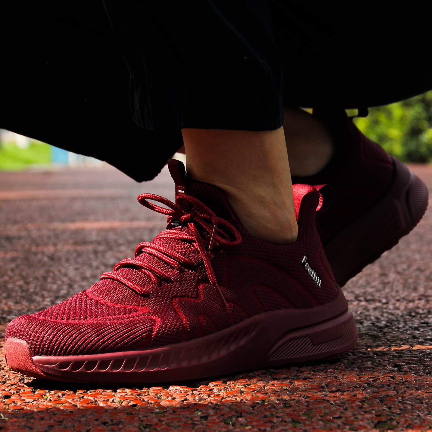 Feethit - Tenis para hombre antideslizantes, ligeros, transpirables, estilo slip-on, para caminar, correr y gimnasio