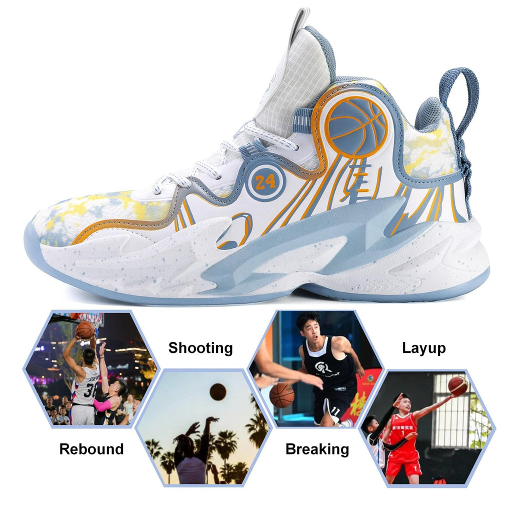 Moodeng Zapatos de baloncesto para hombre, antideslizantes, transpirables, para correr, Fahsion, ligeros, para gimnasio al aire libre
