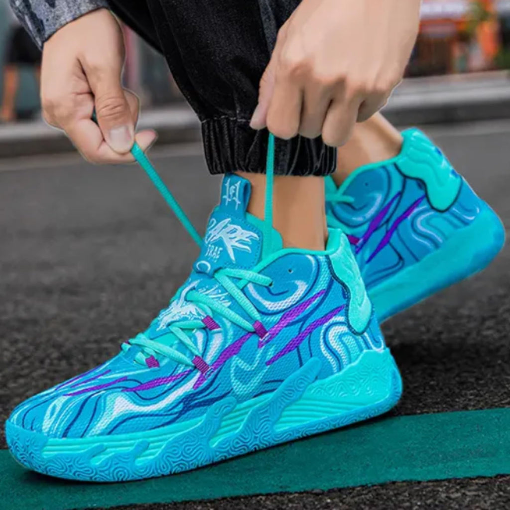 Mens Multicolor High Top Basketball Shoes Non-Slip Breathable Running Shoes Fahsion Lightweight Outdoor Gym Sneakers