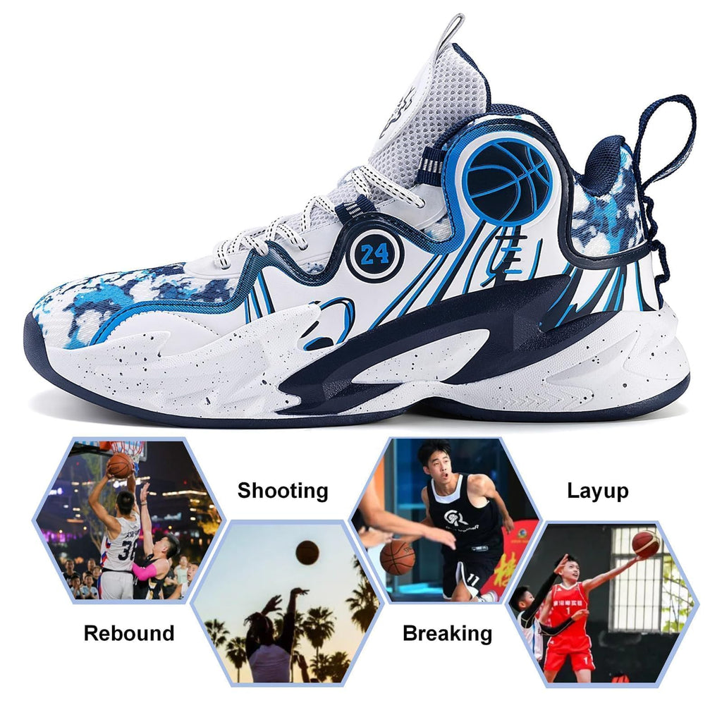 Moodeng Zapatos de baloncesto para hombre, antideslizantes, transpirables, para correr, Fahsion, ligeros, para gimnasio al aire libre