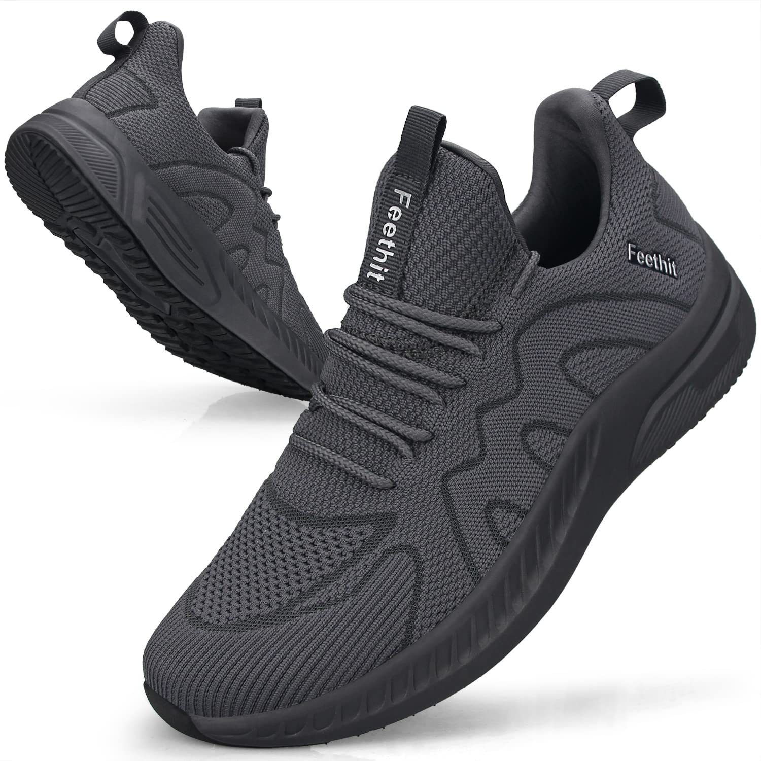 Feethit - Tenis para hombre antideslizantes, ligeros, transpirables, estilo slip-on, para caminar, correr y gimnasio
