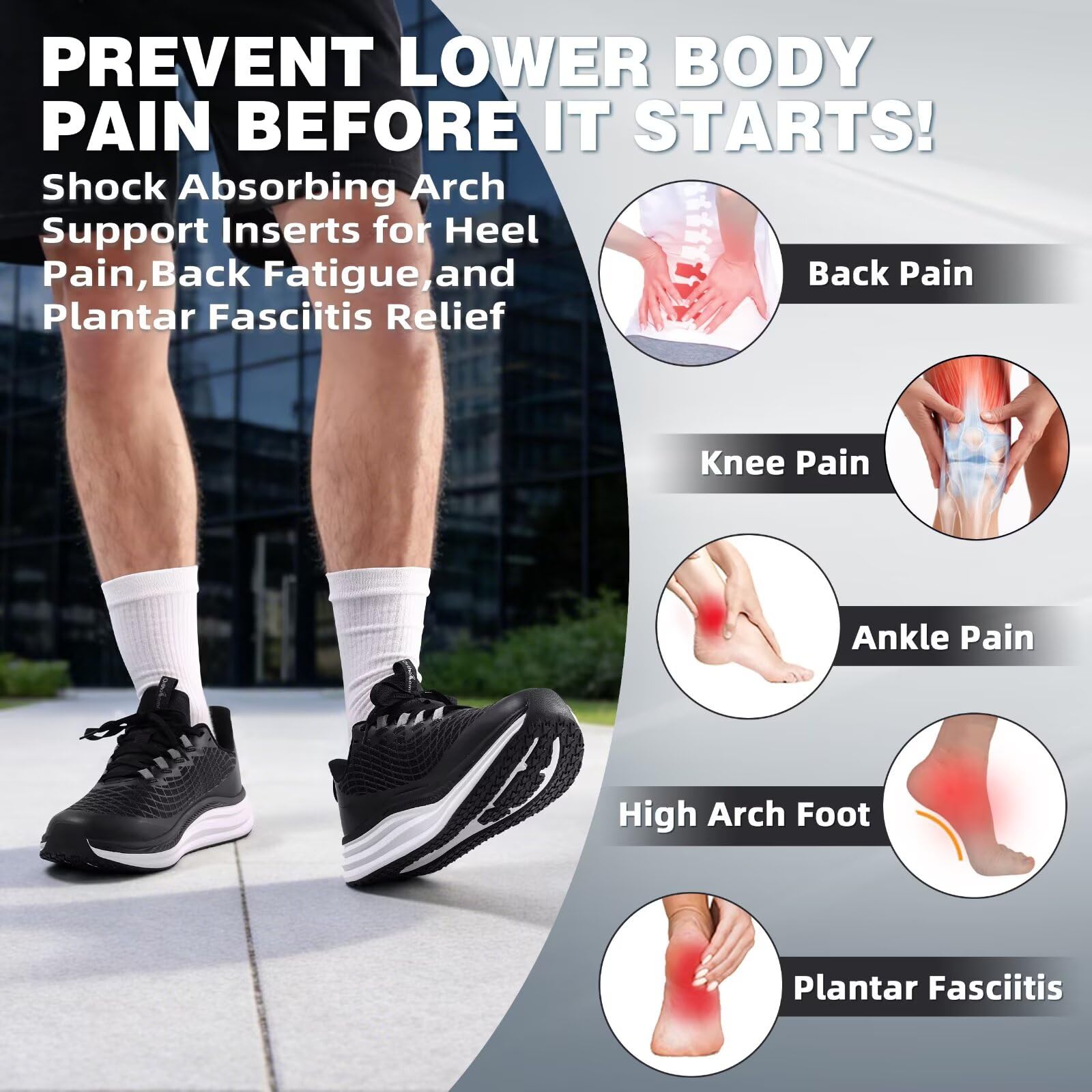 Zapatos ortopédicos para correr en carretera: cómodos y casuales con soporte de arco para fascitis plantar, zapatillas ortopédicas de moda, pies planos, tenis casuales al aire libre, zapatos de