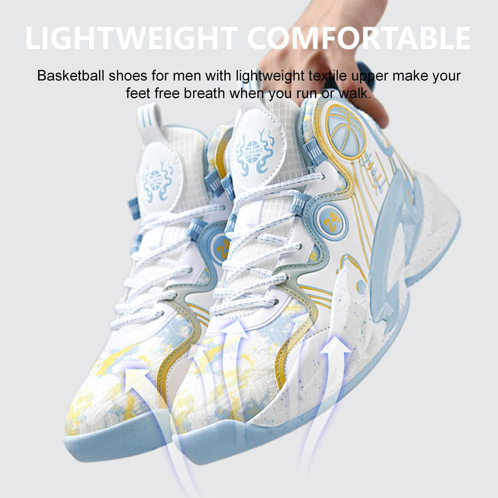 Moodeng Zapatos de baloncesto para hombre, antideslizantes, transpirables, para correr, Fahsion, ligeros, para gimnasio al aire libre