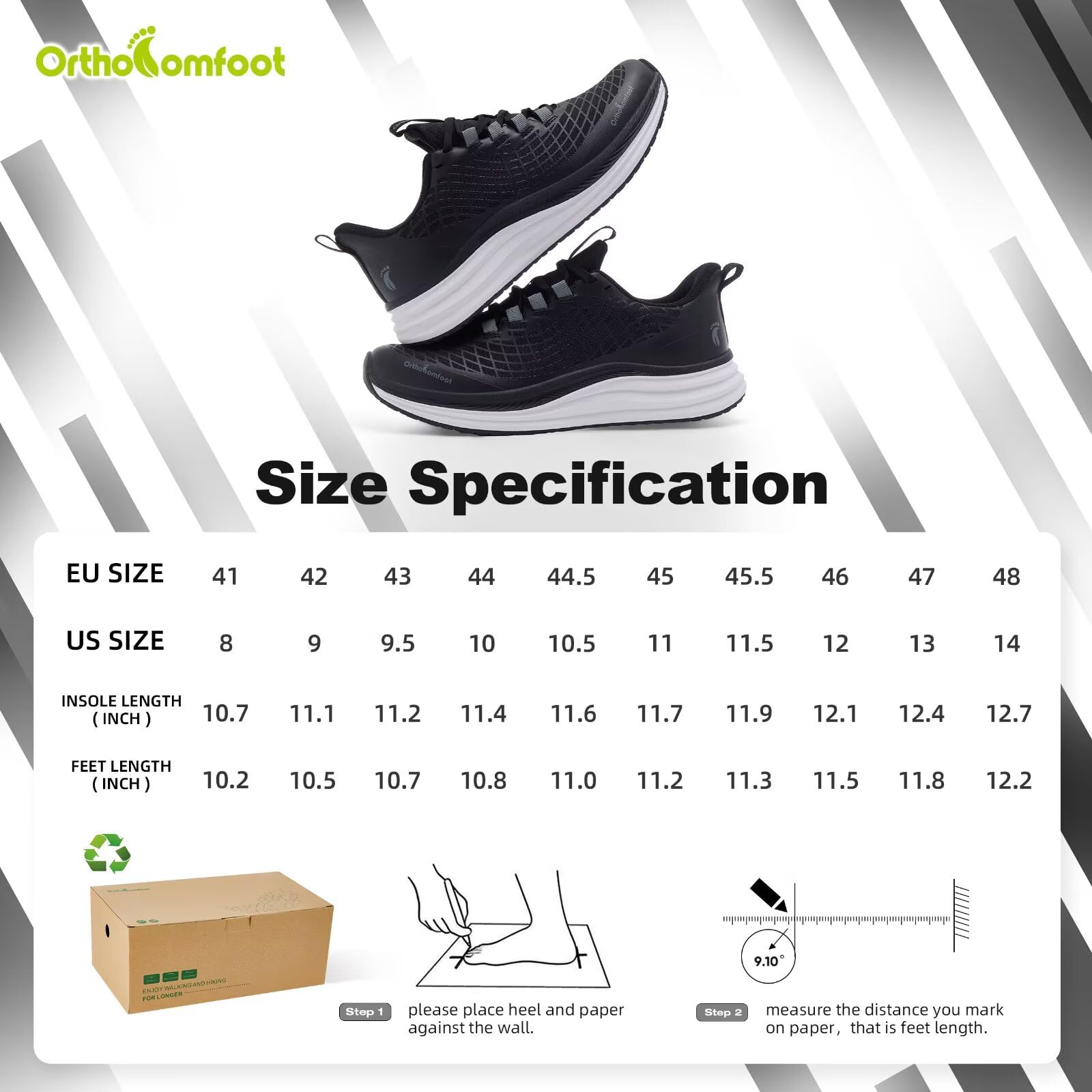 Zapatos ortopédicos para correr en carretera: cómodos y casuales con soporte de arco para fascitis plantar, zapatillas ortopédicas de moda, pies planos, tenis casuales al aire libre, zapatos de
