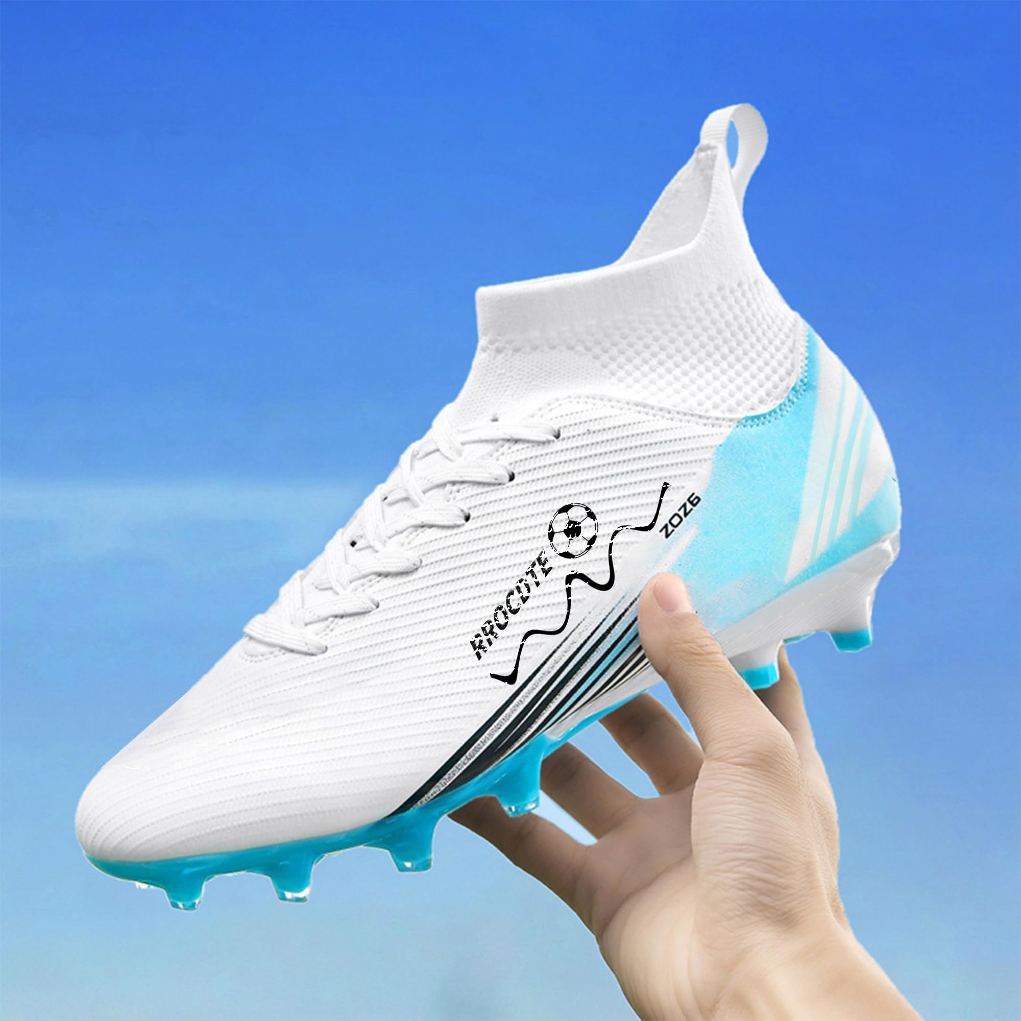 Zapatos de fútbol para hombre y mujer de caña alta AG Long Spikes Students Game Sports Training Football Cleats