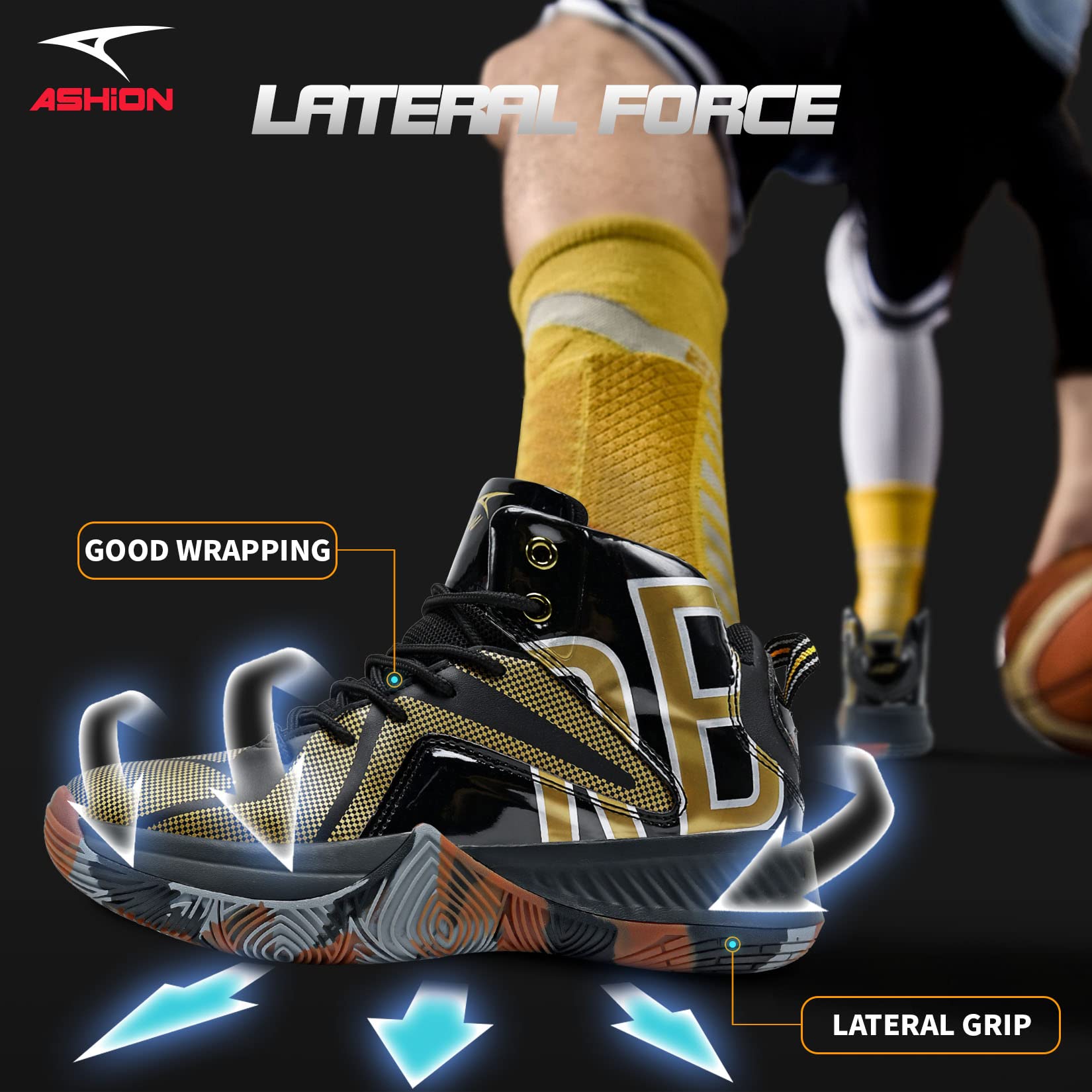 ASHION Zapatos de baloncesto ligeros para hombre