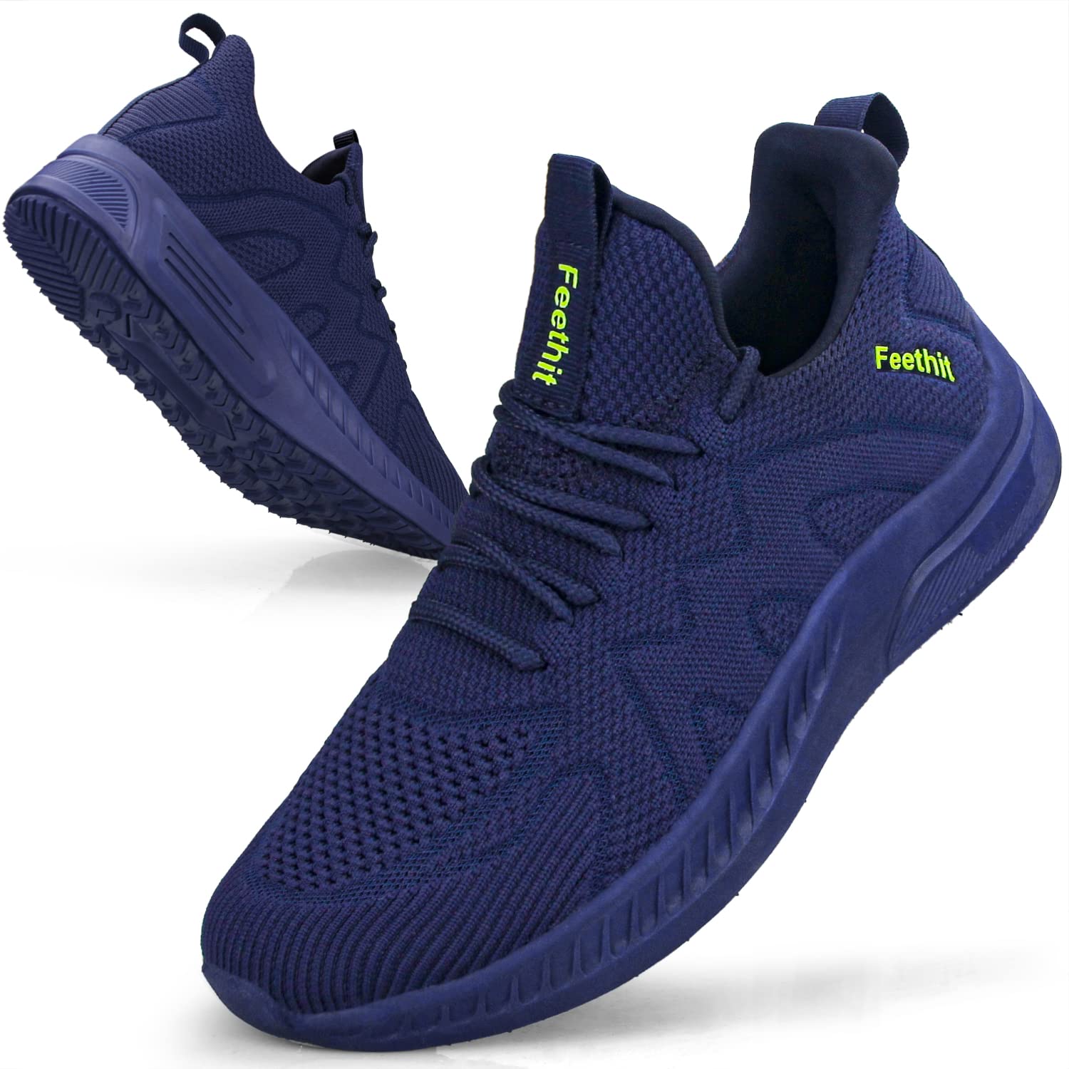 Feethit - Tenis para hombre antideslizantes, ligeros, transpirables, estilo slip-on, para caminar, correr y gimnasio