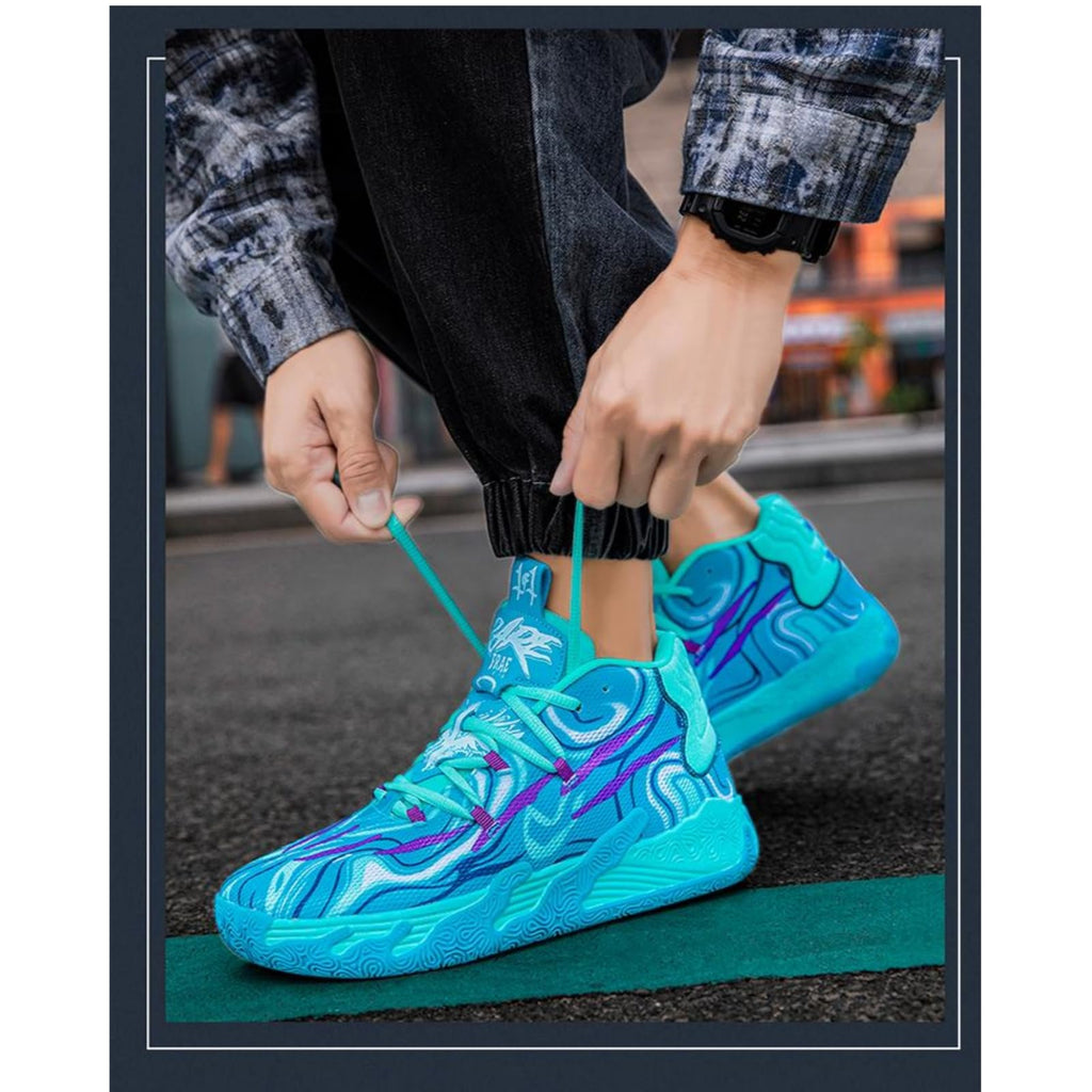 Zapatos de baloncesto de caña alta con cordones para hombre, estilo chino, transpirables, antideslizantes, zapatillas deportivas para exteriores con amortiguación, zapatos de entrenamiento