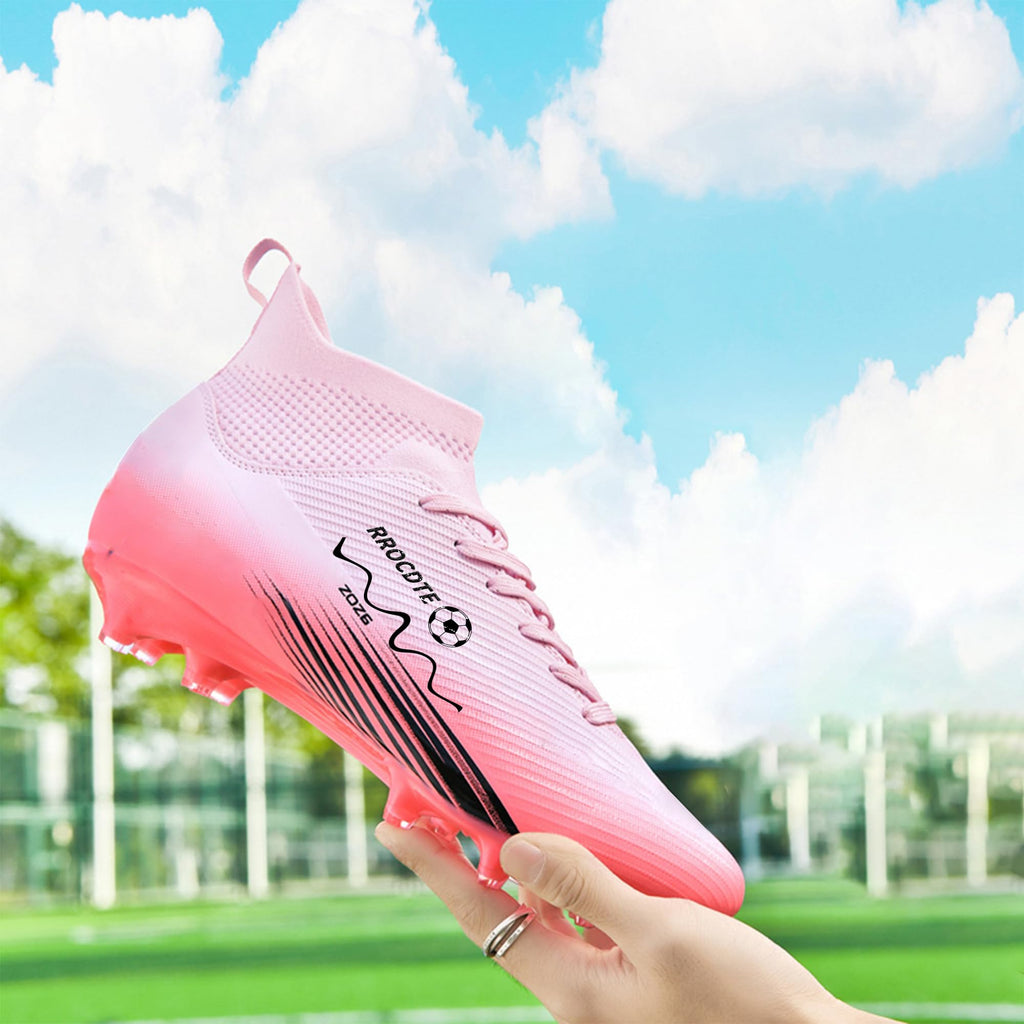 Zapatos de fútbol para hombre y mujer de caña alta AG Long Spikes Students Game Sports Training Football Cleats