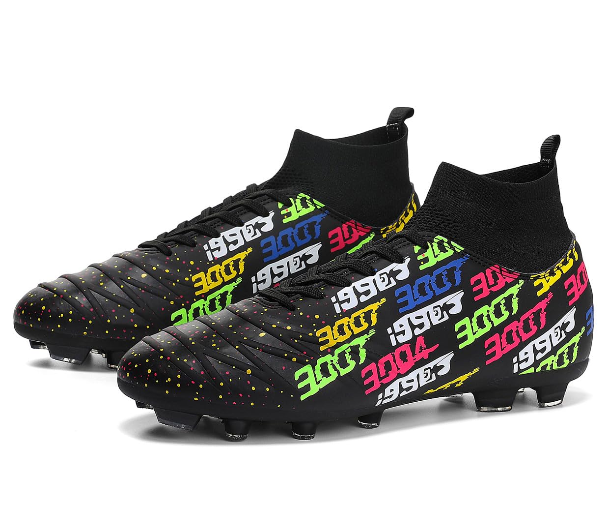 Tacos FG Unisex de Entrenamiento Atlético Antideslizantes con Tacos Largos de Caña Alta, Zapatos de Fútbol Soccer para Jóvenes