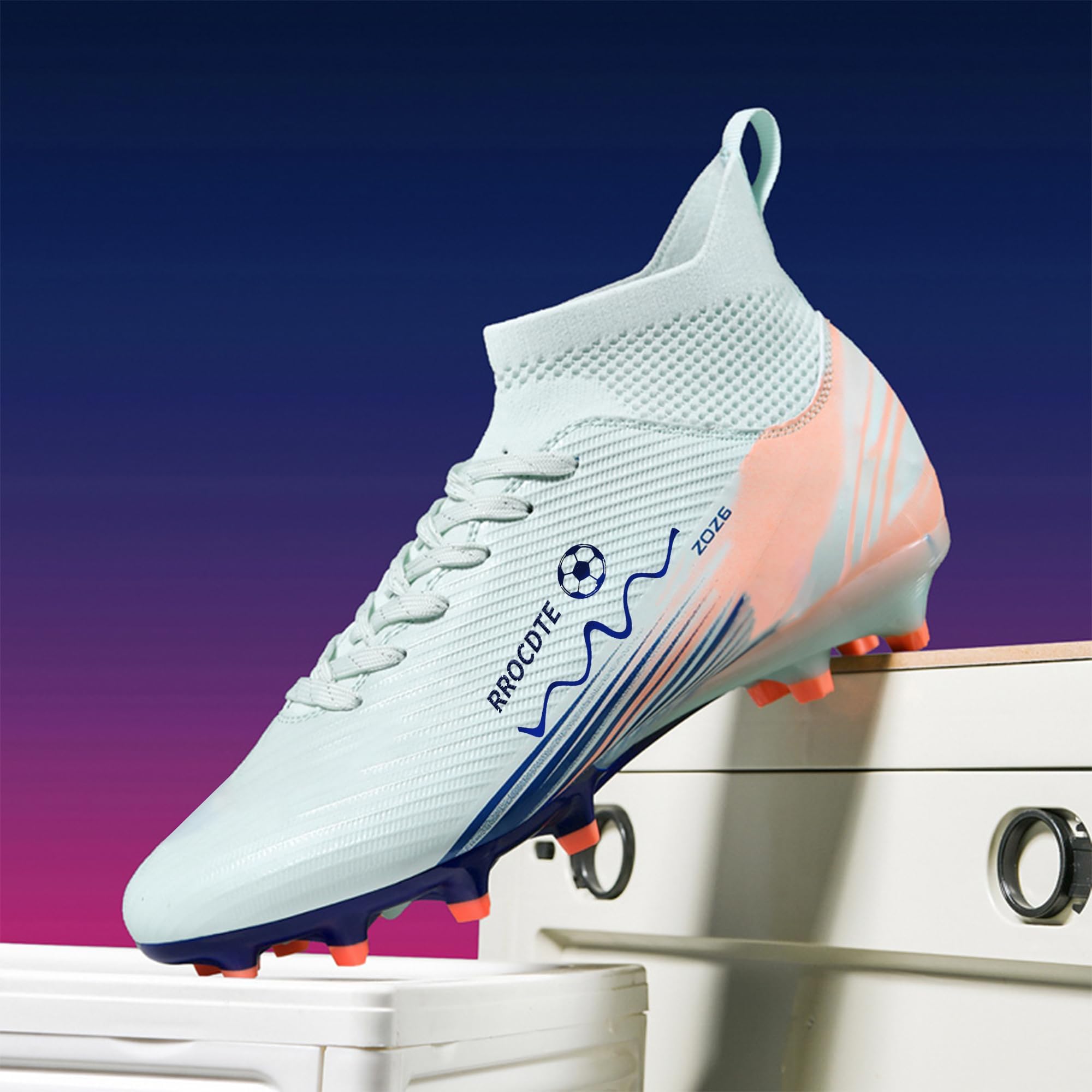 Zapatos de fútbol para hombre y mujer de caña alta AG Long Spikes Students Game Sports Training Football Cleats