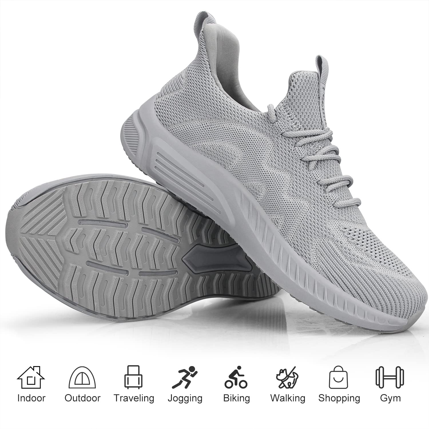 Feethit - Tenis para hombre antideslizantes, ligeros, transpirables, estilo slip-on, para caminar, correr y gimnasio