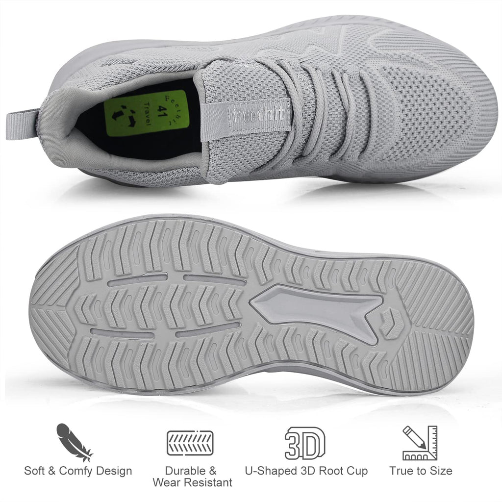 Feethit - Tenis para hombre antideslizantes, ligeros, transpirables, estilo slip-on, para caminar, correr y gimnasio