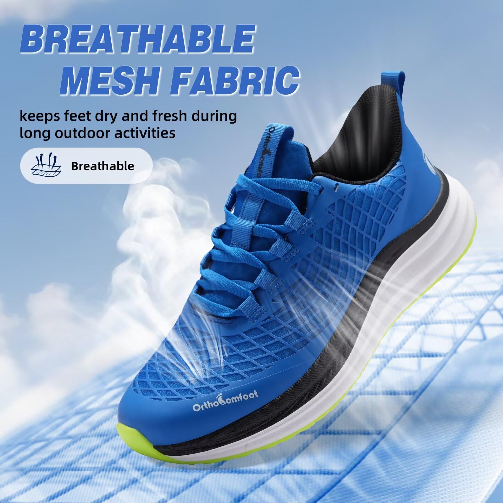 Zapatos ortopédicos para correr en carretera: cómodos y casuales con soporte de arco para fascitis plantar, zapatillas ortopédicas de moda, pies planos, tenis casuales al aire libre, zapatos de