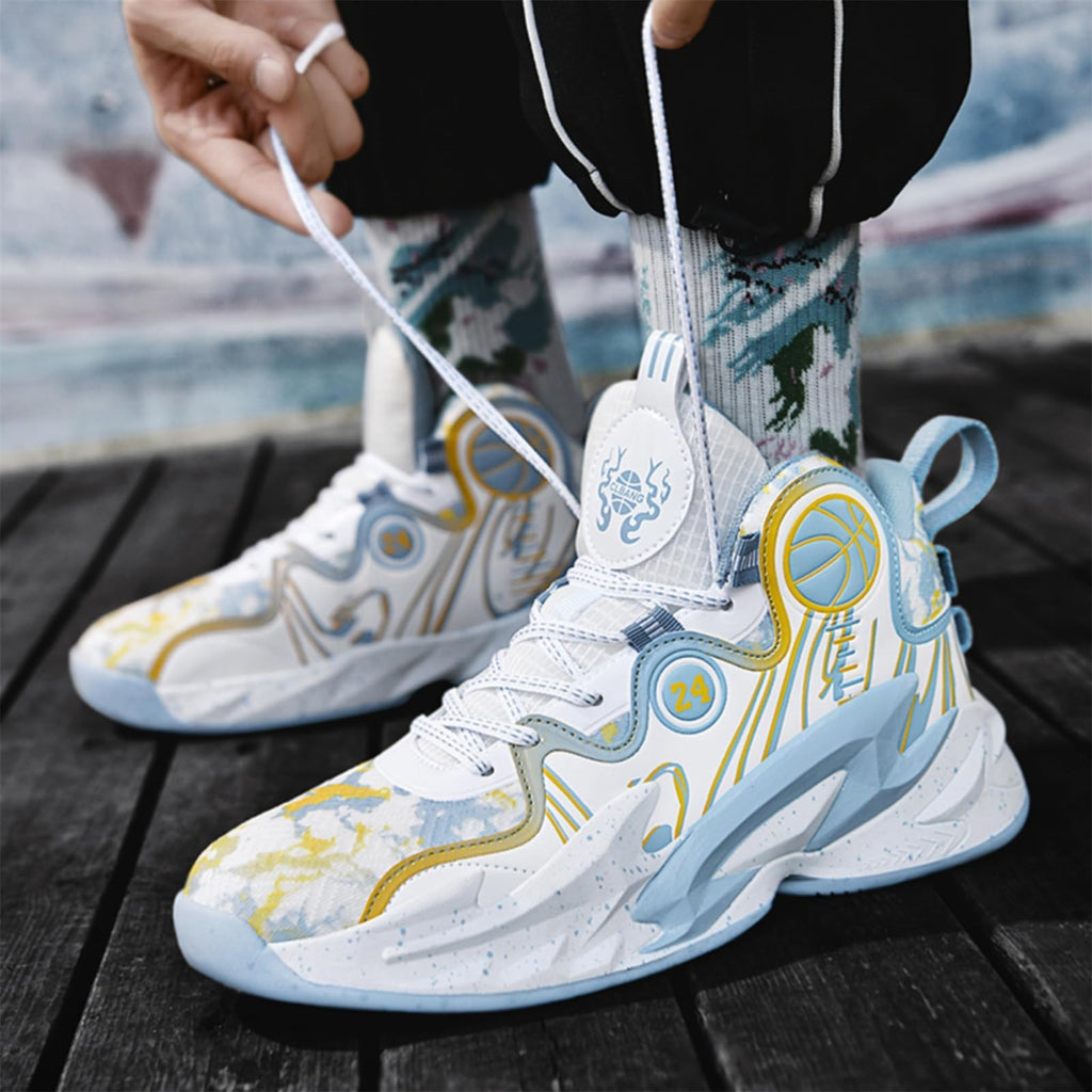 Moodeng Zapatos de baloncesto para hombre, antideslizantes, transpirables, para correr, Fahsion, ligeros, para gimnasio al aire libre