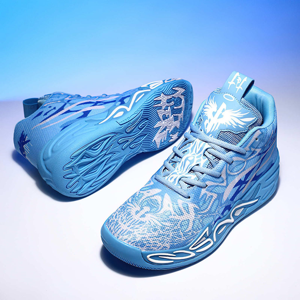 Exusiai Tenis de baloncesto para hombre, transpirables, antideslizantes, cómodos, acolchados, atléticos