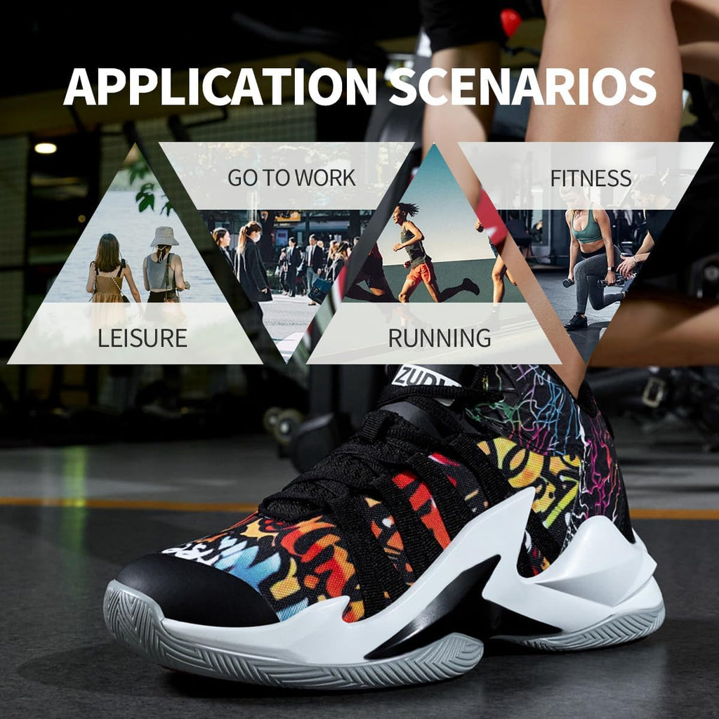 Zapatos de baloncesto para hombre y mujer, ultra ligeros, a la moda, antideslizantes, para Streetball Master, transpirables, para exteriores, zapatos acolchados para fitness