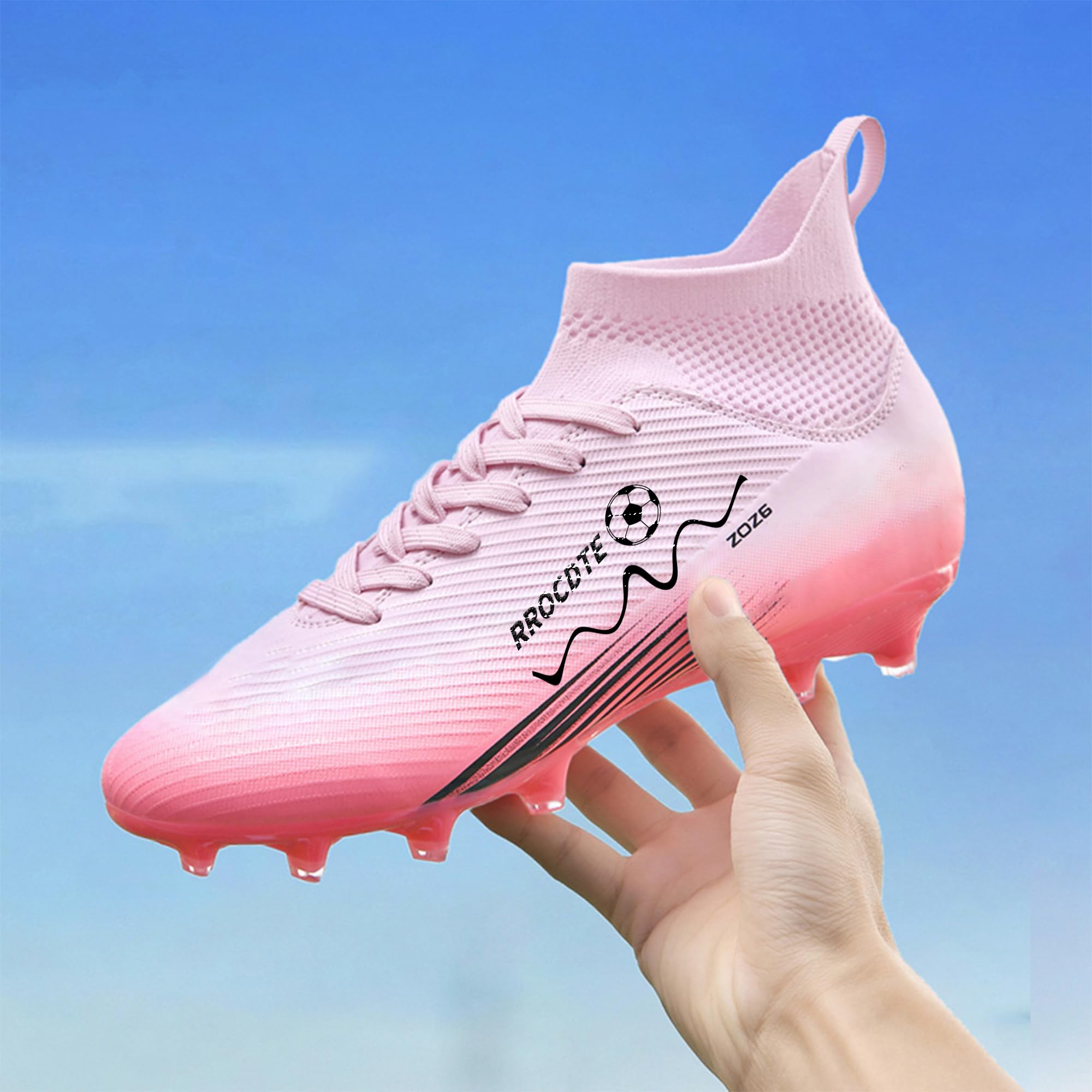 Zapatos de fútbol para hombre y mujer de caña alta AG Long Spikes Students Game Sports Training Football Cleats