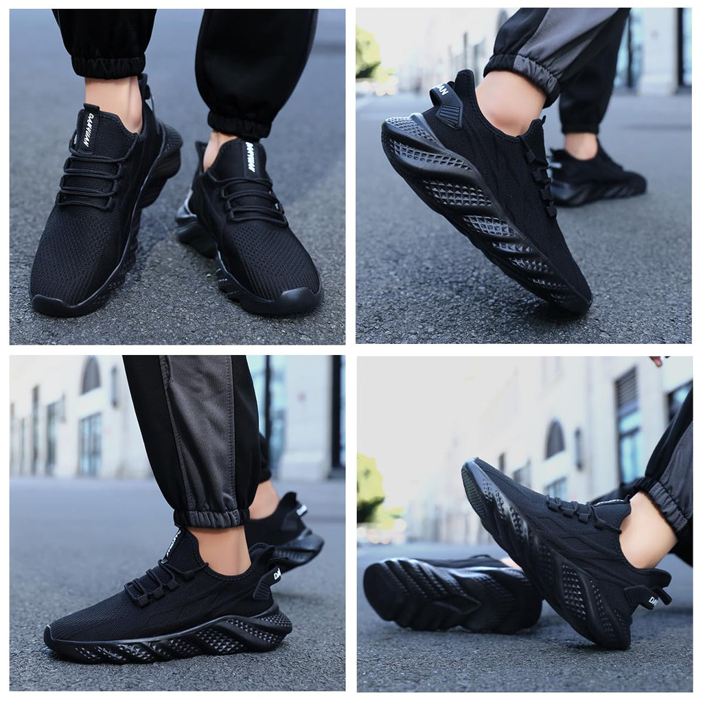 Men's Walking Running Shoes Sneakers Athletic Non Slip On Sports Tennis Fitness Shoes Casual Workout Lightweight Breathable Trainers Gym Fashion Mesh Soft Comfortable Shoe