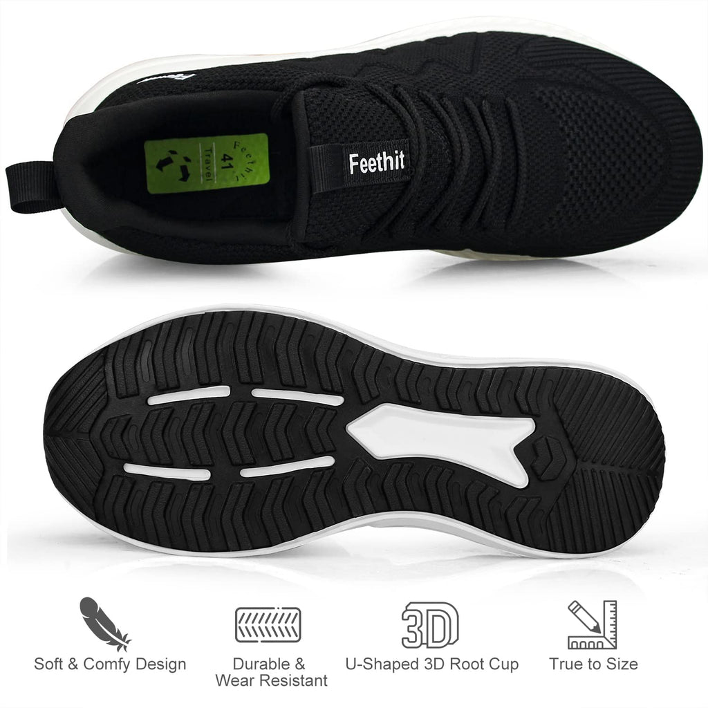 Feethit - Tenis para hombre antideslizantes, ligeros, transpirables, estilo slip-on, para caminar, correr y gimnasio
