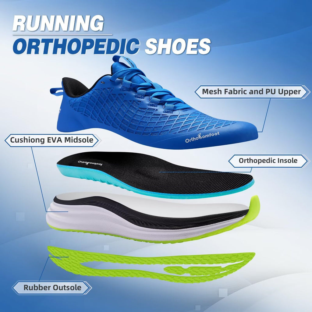 Zapatos ortopédicos para correr en carretera: cómodos y casuales con soporte de arco para fascitis plantar, zapatillas ortopédicas de moda, pies planos, tenis casuales al aire libre, zapatos de
