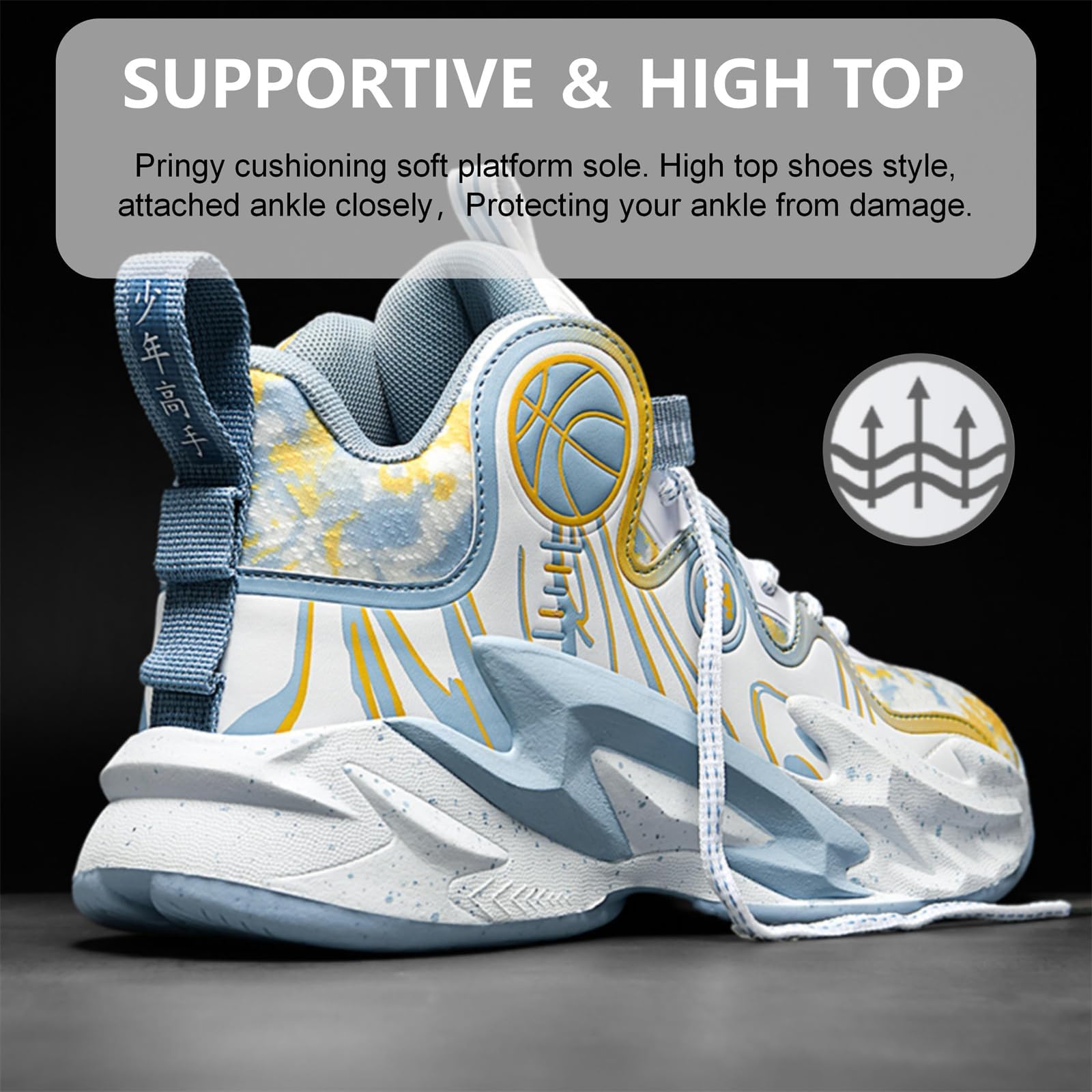 Moodeng Zapatos de baloncesto para hombre, antideslizantes, transpirables, para correr, Fahsion, ligeros, para gimnasio al aire libre