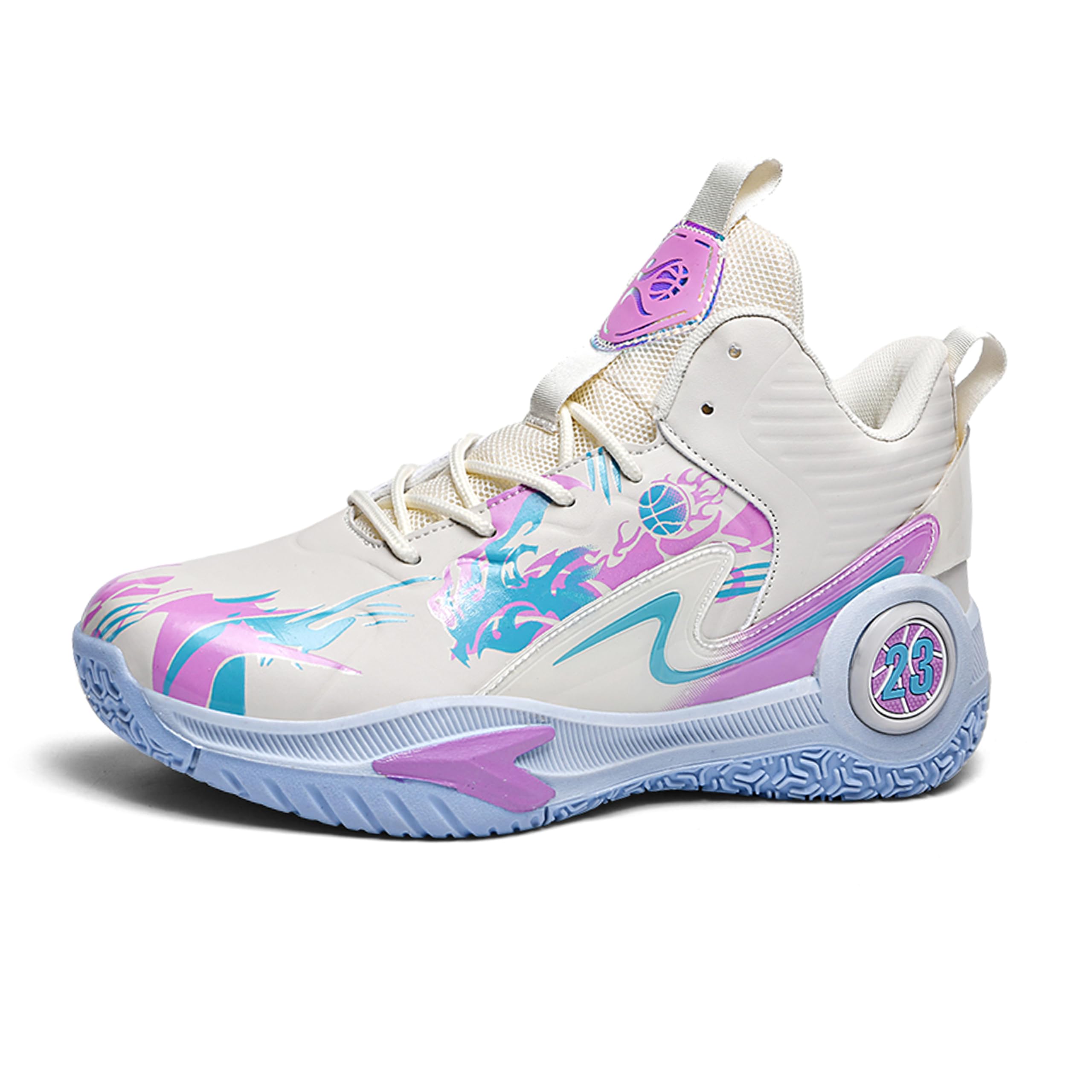 Zapatos de baloncesto de caña alta para hombre con suelas antideslizantes y resistentes al desgaste, zapatos para correr con diseño de graffiti, zapatos deportivos de moda