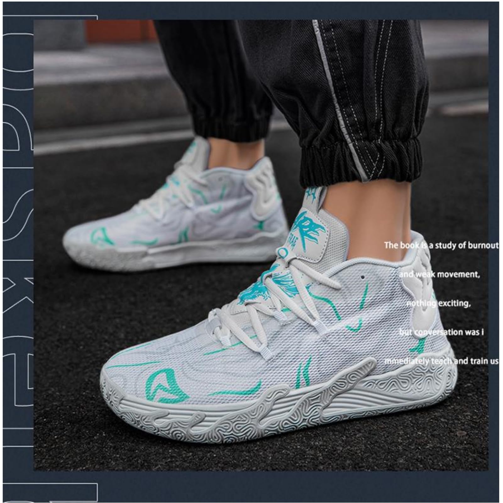 Zapatos de baloncesto de caña alta con cordones para hombre, estilo chino, transpirables, antideslizantes, zapatillas deportivas para exteriores con amortiguación, zapatos de entrenamiento