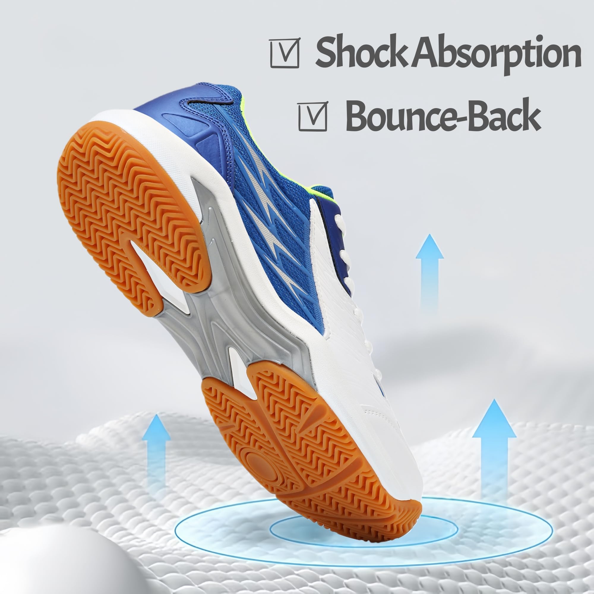 Zapatos de pickleball para hombre, tenis y raquetbol, antideslizantes, transpirables, acolchados