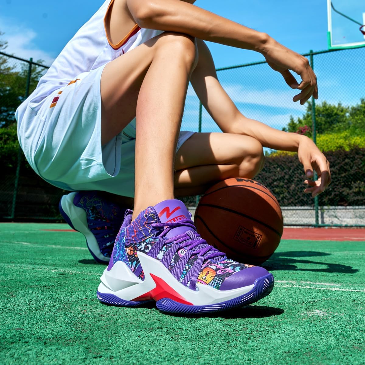 Zapatos de baloncesto para hombre y mujer, ultra ligeros, a la moda, antideslizantes, para Streetball Master, transpirables, para exteriores, zapatos acolchados para fitness