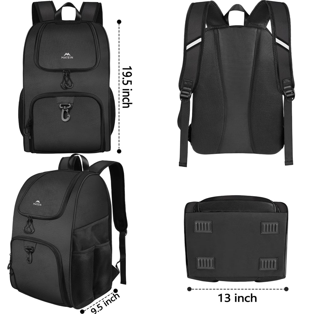 MATEIN - Bolsa de baloncesto, mochila de fútbol resistente con soporte para pelota y compartimento para zapatos, gran mochila de baloncesto para equipo de entrenamiento, mochila de baloncesto